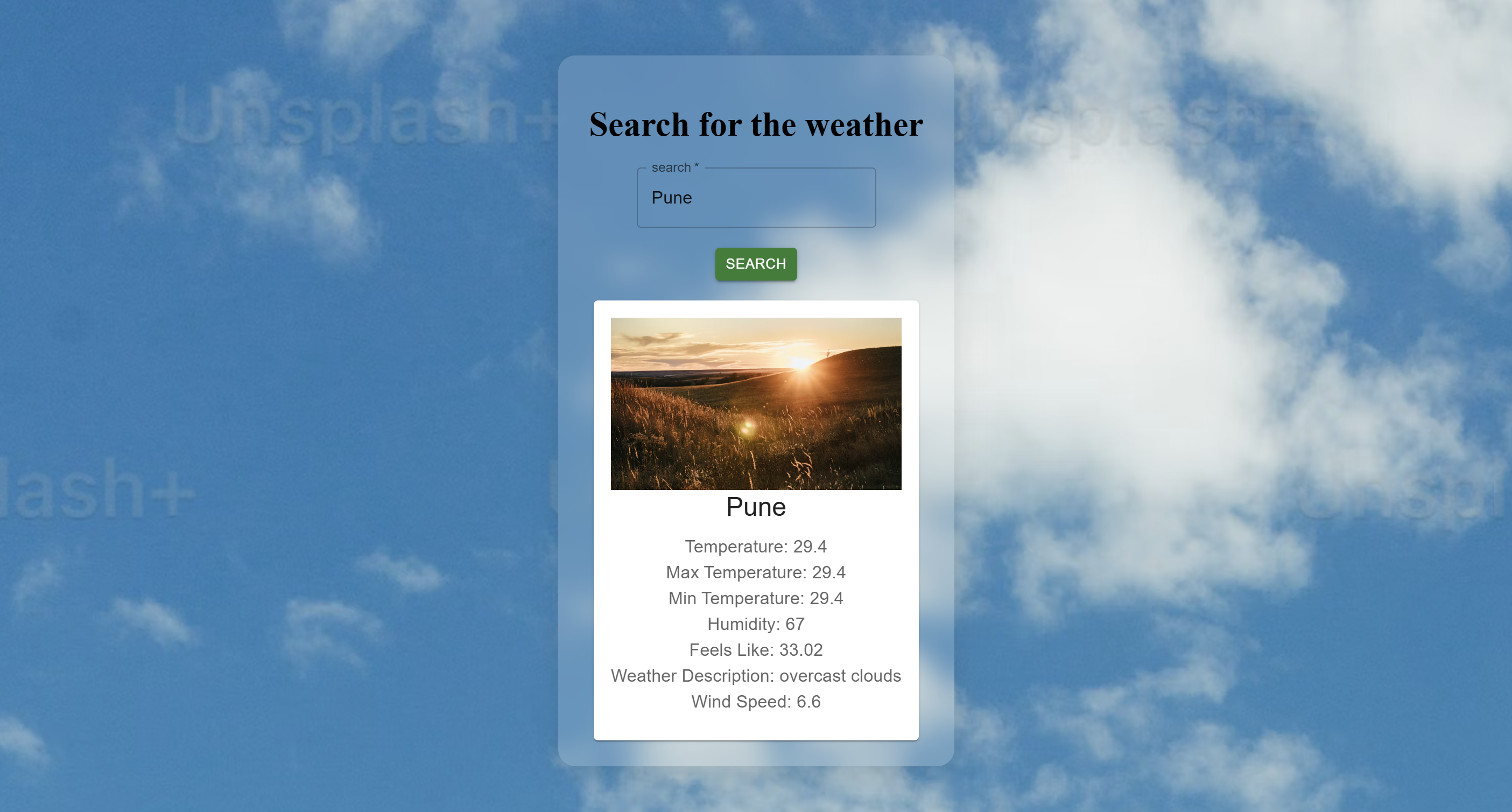 WeatherApp Screenshot